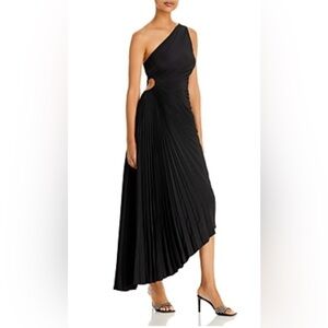 A.L.C. Black Delfina One-Shoulder Dress